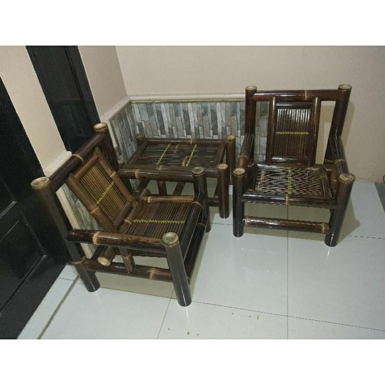 kursi tamu/kursi set termurah/kursi bambu hitam/bambu wulung