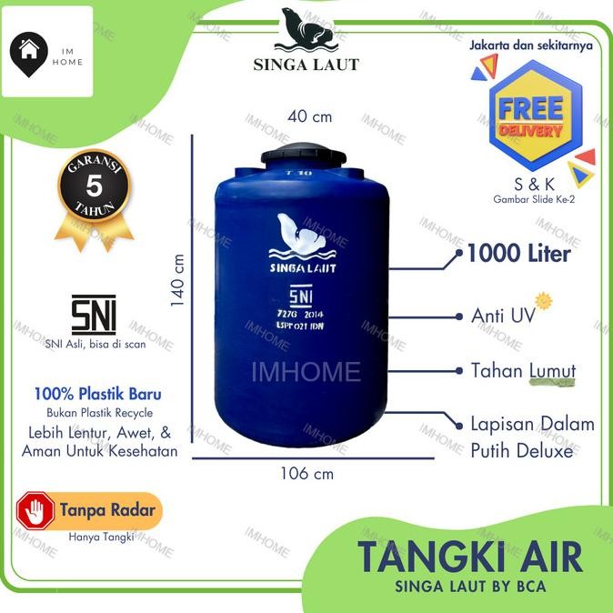 Ready Stock Tangki / Toren Air Singa Laut 1000 Liter T1000 Murah