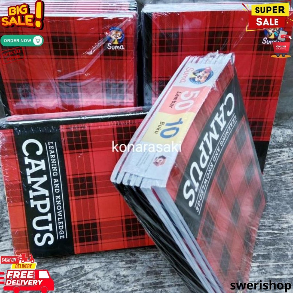 

Promo Isi 5 Pcs Buku / Buku Tulis Suma Campus 50 Lembar / Buku Catatan Ukuran Boxy D Promo 4.4