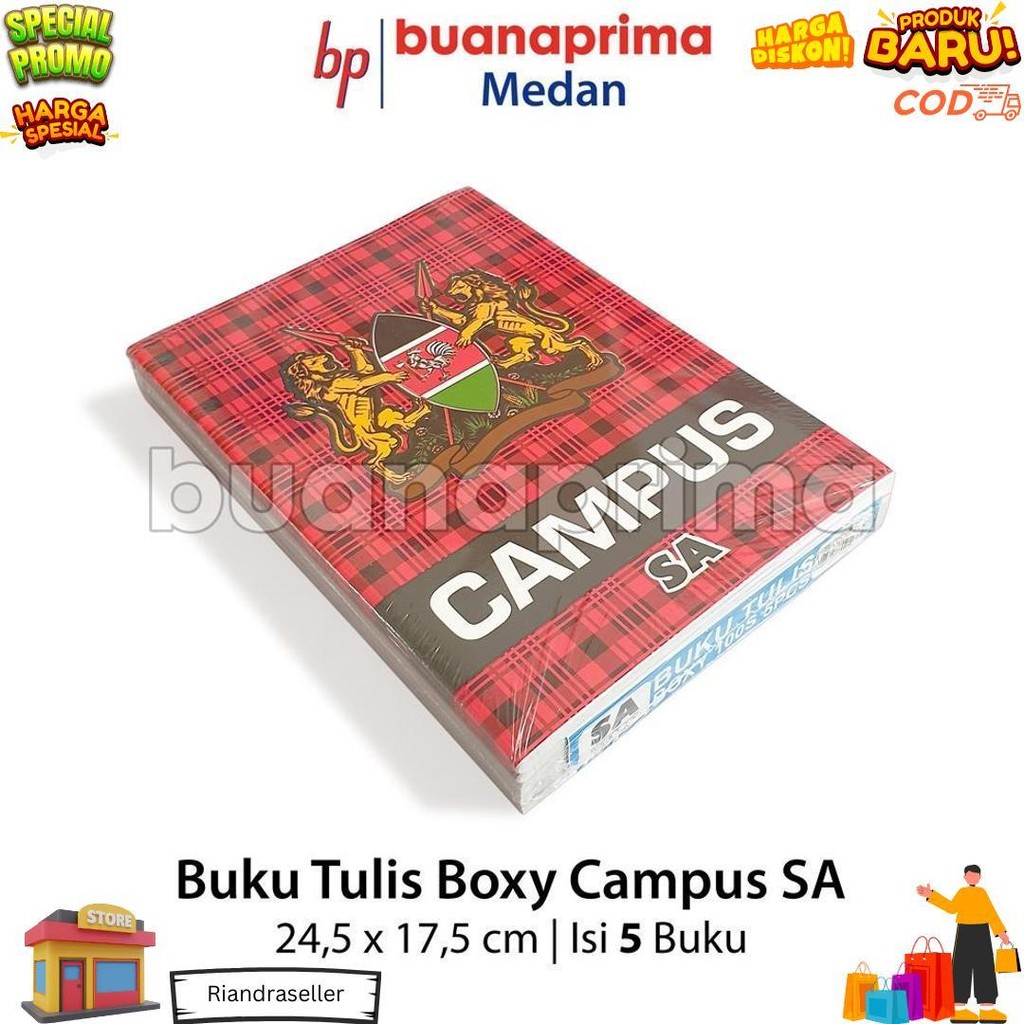 

Buku Tulis Panjang Sa 100 Lembar Boxy Campus Isi 5 Buku Boxy Notebook Sekolah D Termurah