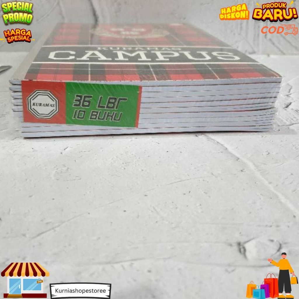 

(10 Pcs) Buku Tulis Campus Kuramas 36 Lembar Ukuran Panjang D Gratis Ongkir