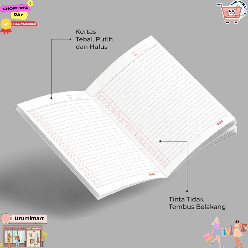 

1 Pak / 10 Buku Tulis Sidu 38 Sinar Dunia 38 Lbr D Cod