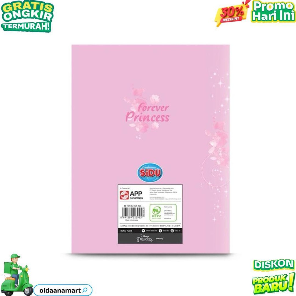 

10 Buku - Sidu Buku Tulis Disney Princess 38 Lembar D Cod