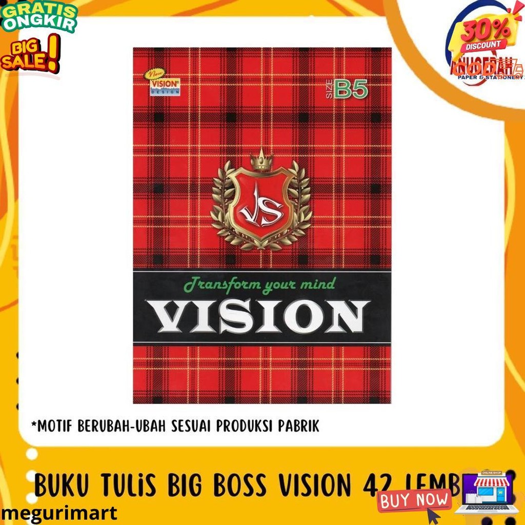 

Buku Tulis Vision Big Boss Boxy 42 Lembar (Pak) D Promo 4.4