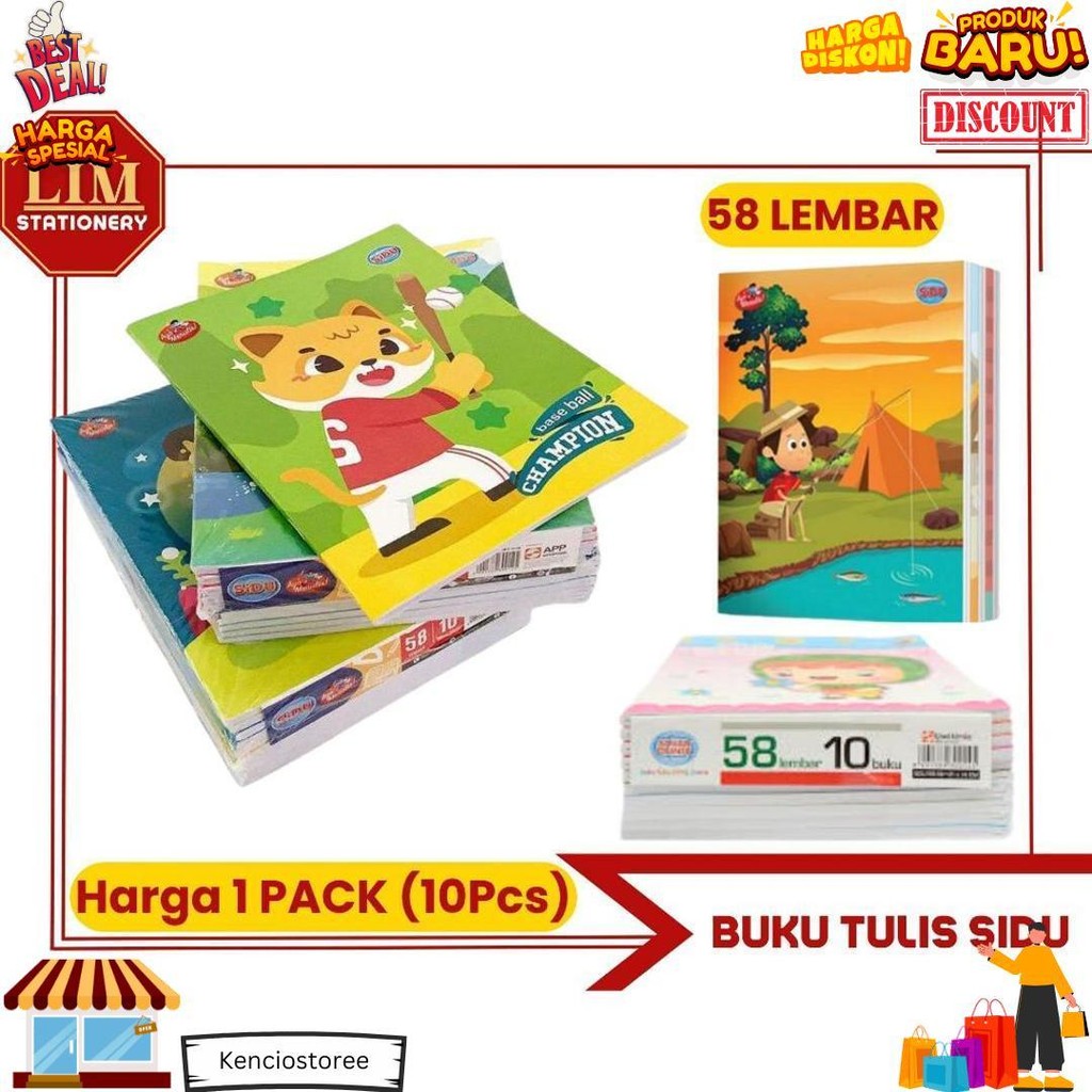 

Ready Cod!! Buku Tulis Sidu 58/38 Lembar (1Pack/10Pcs) Sinar Dunia D Cod