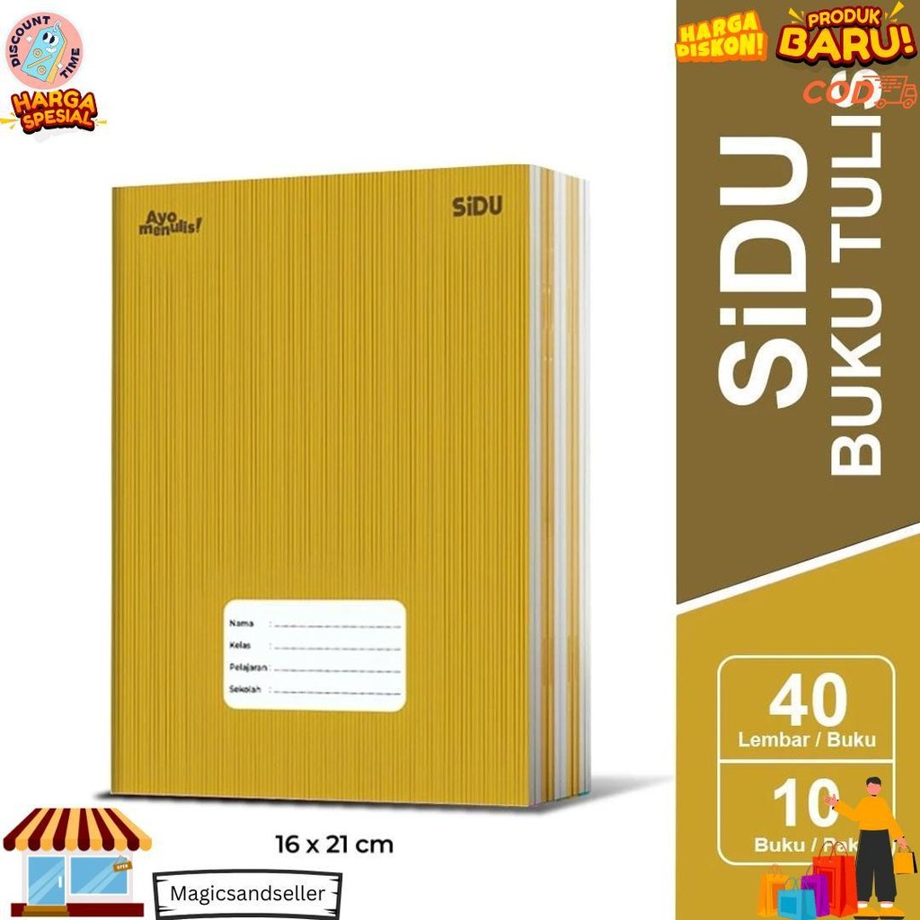 

[ Pak ] Buku Tulis Sidu Sinar Dunia 40 Lembar Sampul Coklat / Kraf Grosir (Isi 10 Buku) D Promo 4.4