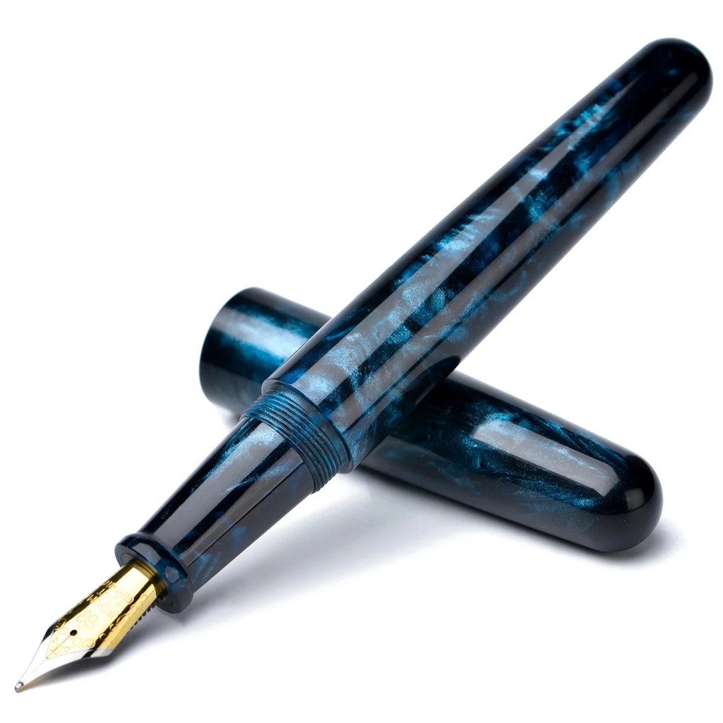 

Fuliwen 017 Resin Acrylic Fountain Pen Blue Black Big Size Ef/F/M Beautiful Ink Pen Luxury Gift Pen For Office Business School