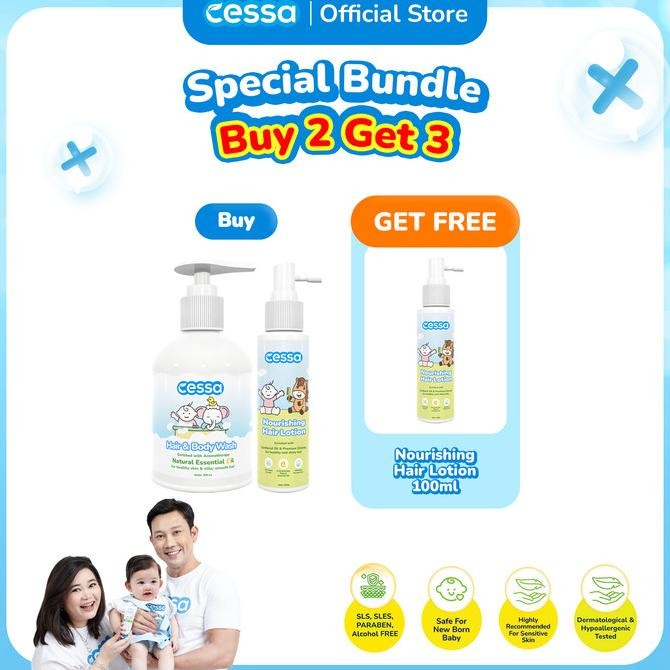 Buy 2 Get 3 - Cessa Hair n Body Wash & Nourishing Hair Lotion Free Nourishing Hair Lotion