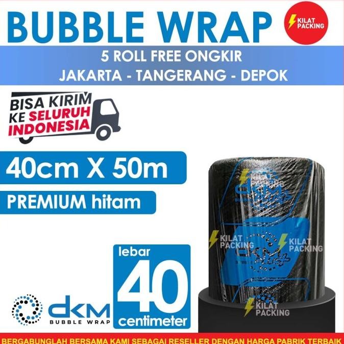 

tersedia bubble wrap 50m x 40cm black (hitam) premium delkomas