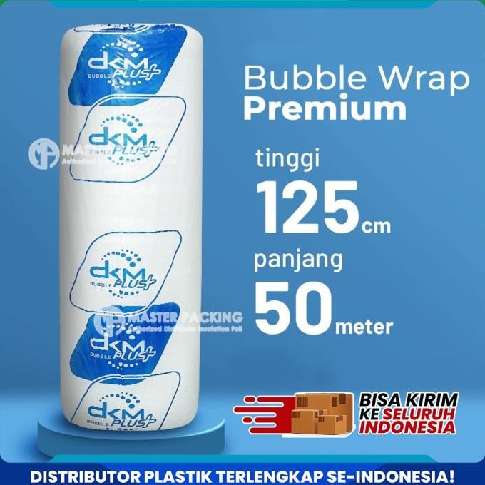 

tersedia plastik bubble wrap roll bening 125cm x 50m premium / buble wrap dkm+