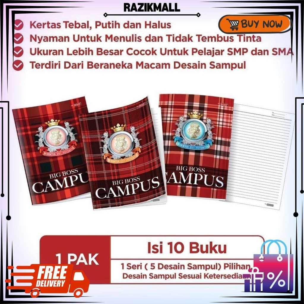 

[Pelangi Stationery] Bigboss Campus Buku Tulis 50 Lembar - Bbo Eb 50 Cam D Promo 4.4