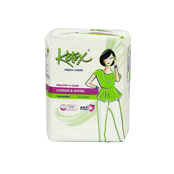 KOTEX PANTYLINER FRESH LONG & WIDER ANTIBACTERIAL 32 PCS