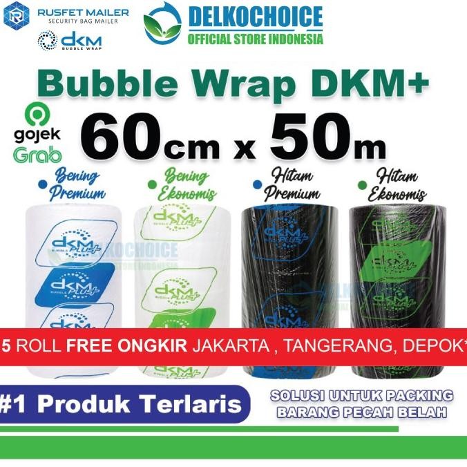

tersedia plastik bubble wrap 60cm x 50meter dkm plus premium termurah roll