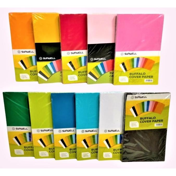 

KERTAS KARTON BC COVER JILID FOLIO BUFALO POLOS WARNA 150 GSM ISI 100 murah
