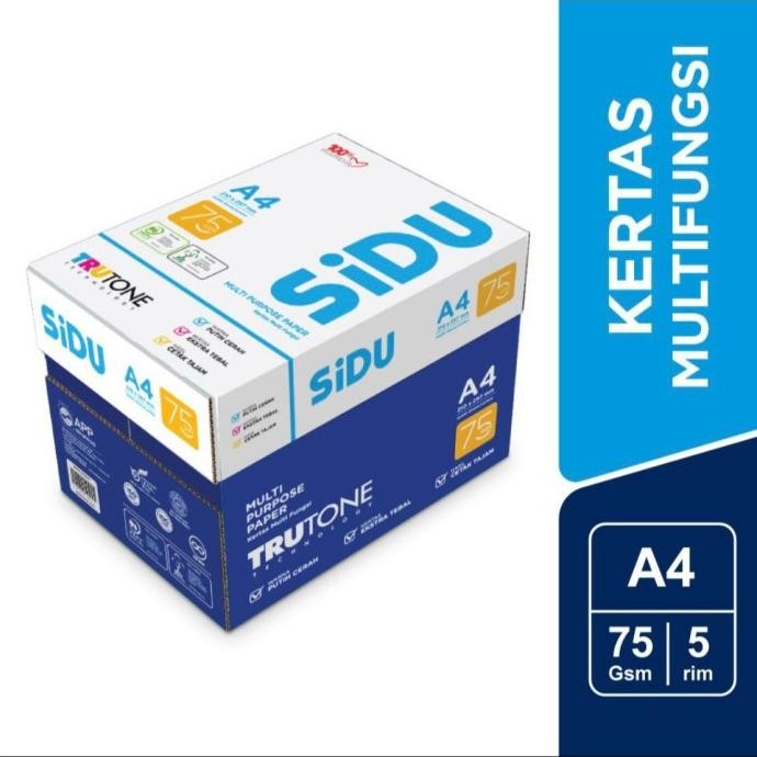

SIDU HVS A4 75 GRM / KERTAS HVS / HARGA PERBOX ISI 5 RIM /SAMEDAY murah