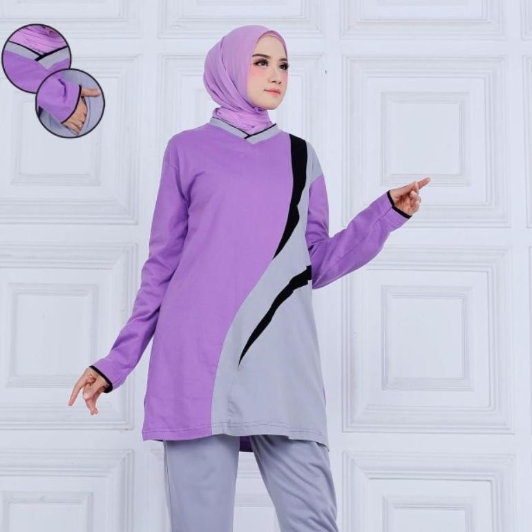Atasan Baju Kaos Tunik Muslimah//Atasan Baju Olahraga Wanita Muslimah