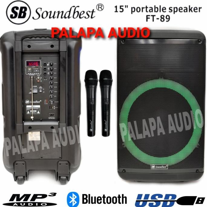 Terlaris Portable Wireless Soundbest Ft-89 / Ft 89 / Ft89 Original 15 Inch