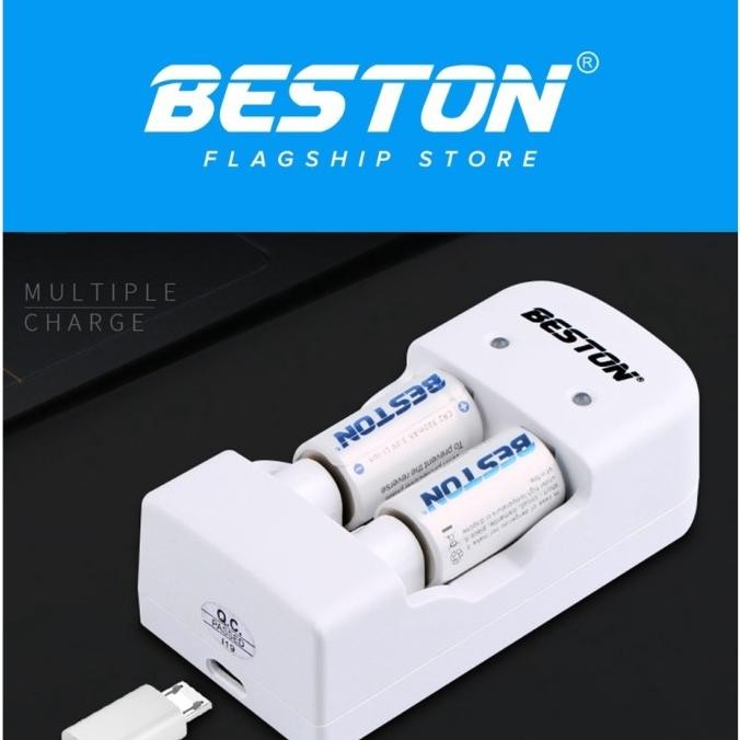 ready  Beston Rechargeable Battery (Baterai Cas) CR123 / CR 123A 650mAh murah