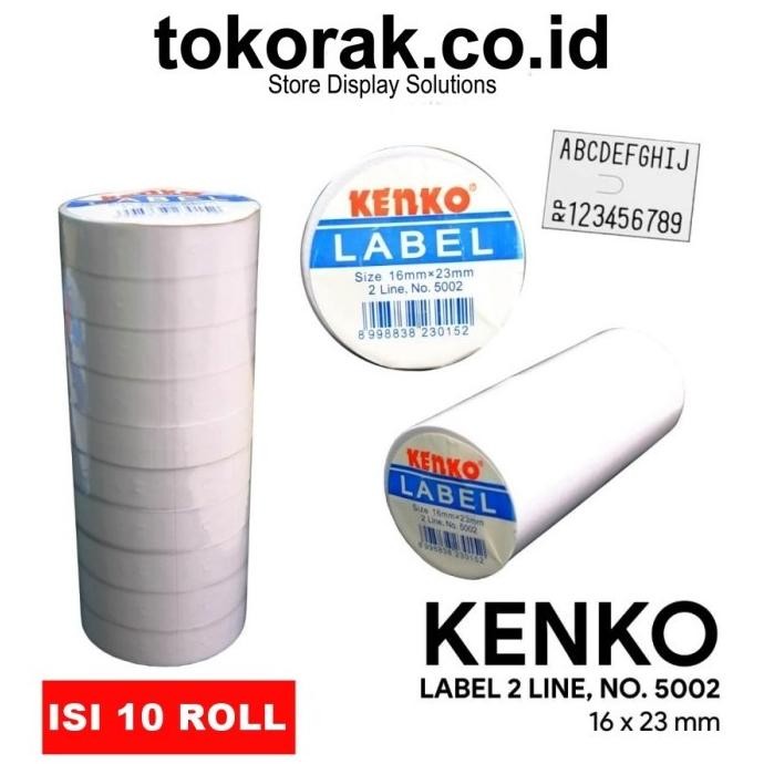 

REFILL ISI STICKER LABEL LABELER KENKO MX-6600A 2 LINE BARIS 16 X 23MM murah