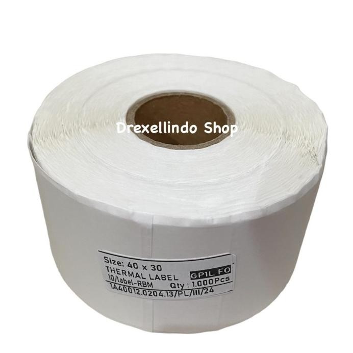 

Kertas Thermal Label Barcode Stiker 40x30mm / 40x30 Isi 1000 pcs murah