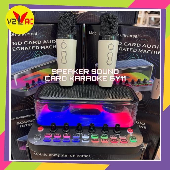 Terlaris Speaker Soundcard Karaoke Sy11 Extra 2 Mic Wireless Karaoke