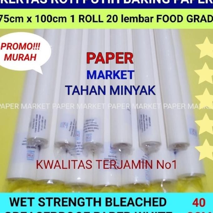 

Erta Roti Putih Greaeproof R White 40 Gm U 75 Cm 100Cm 1Roll 20 Lembar.