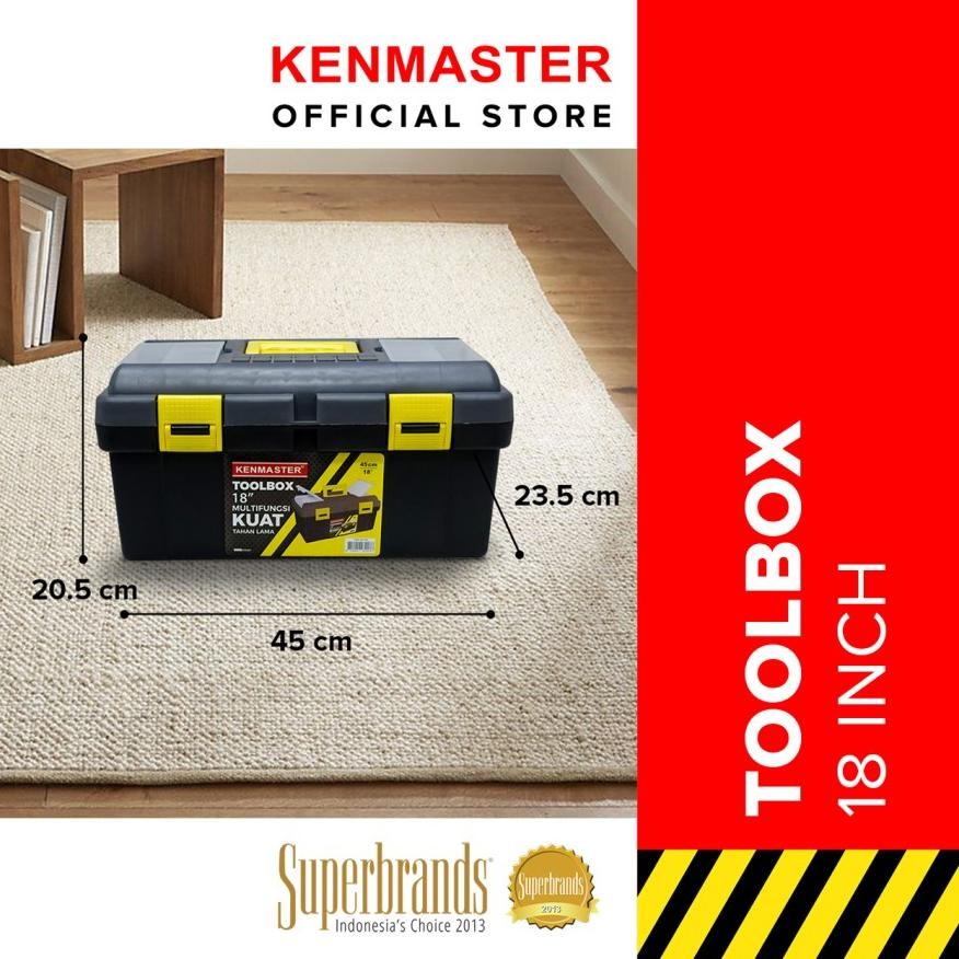 Kenmaster Tool Box Besar 18" Inch / Alat Penyimpanan Perkakas