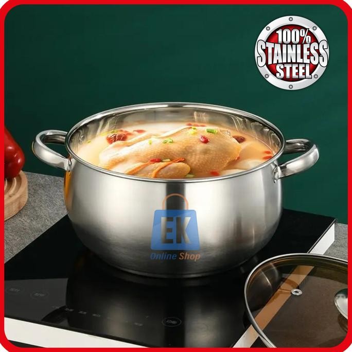 Promo Panci Steanliss Tutup Kaca Kimitsu Ksp-124Ss Panci Air Rebus Panci Induksi Panci Induksi Kompo