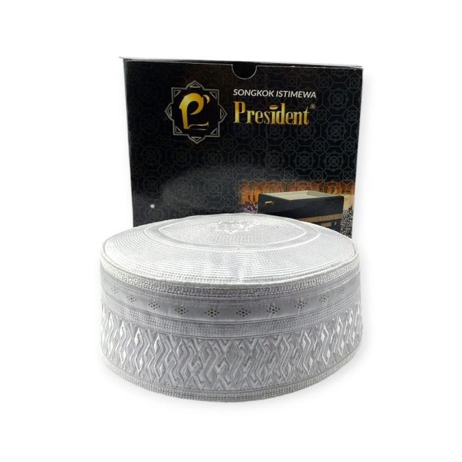 Peci Haji Peci Putih President Songkok Haji Putih Motif Ar Ridwan