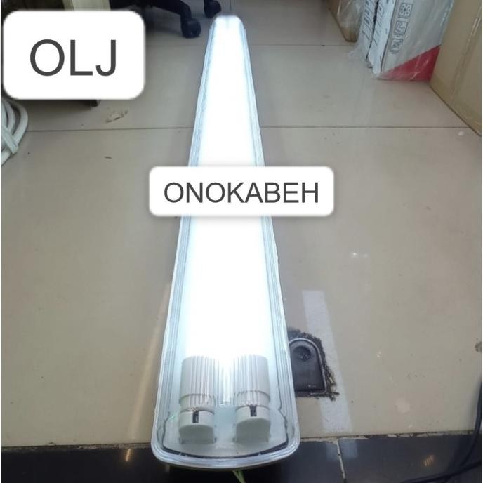Kap Tl Led Waterproof Ip65 2X36 120Cm + Lampu T8 Led 18 Watt Komplit New