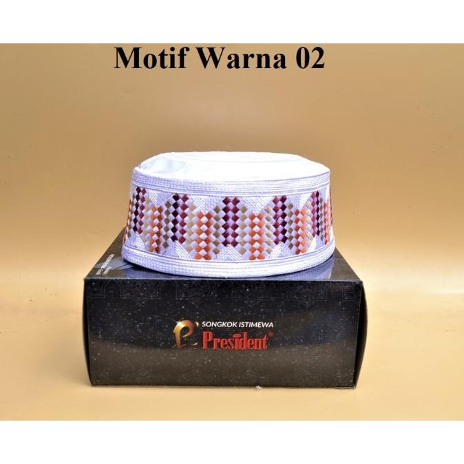 Peci Haji Putih President Kopiah Songkok Haji Motif Al Afuw