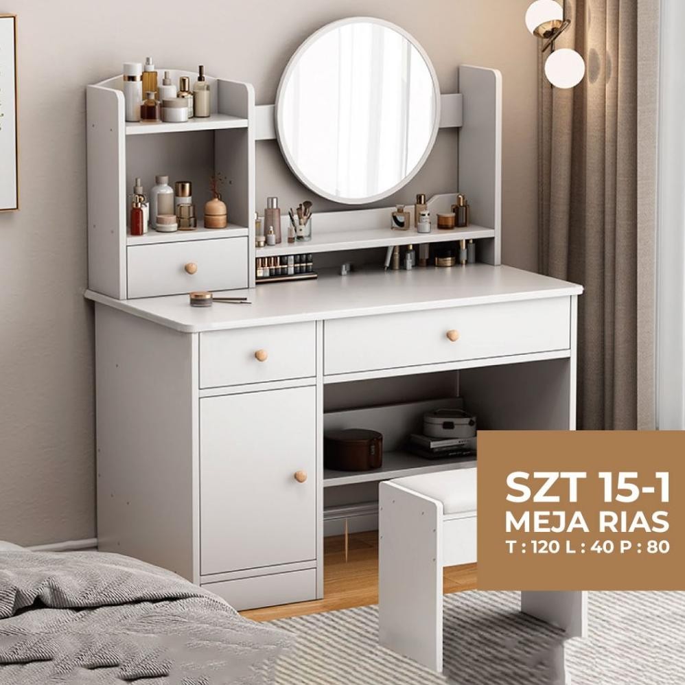 ''Terlaris" Dreamhome Meja Rias Nordik Kamar Tidur Meja Rias Kecil Sederhana Meja Rias Cermin Aesthe