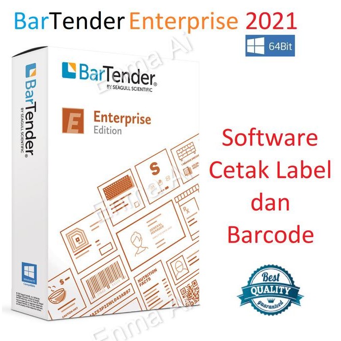 BARTENDER ENTERPRISE 2021 SOFTWARE CETAK LABEL BARCODE QR