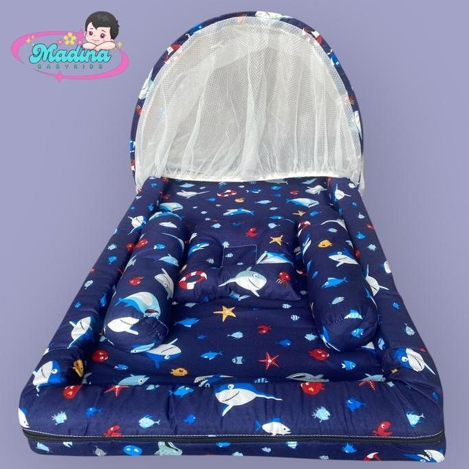 Kasur Bayi Kelambu set Bantal dan Guling Tidur Laki-Laki Perempuan Polimicro 50x80 cm - Nyamuk VIP