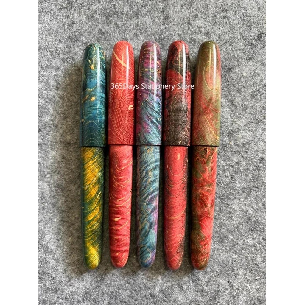 Jinhao 9056 Pattern Stabilized Wood Fountain Pen Long Knife Nib Writing Ink Pen School Office Suppli