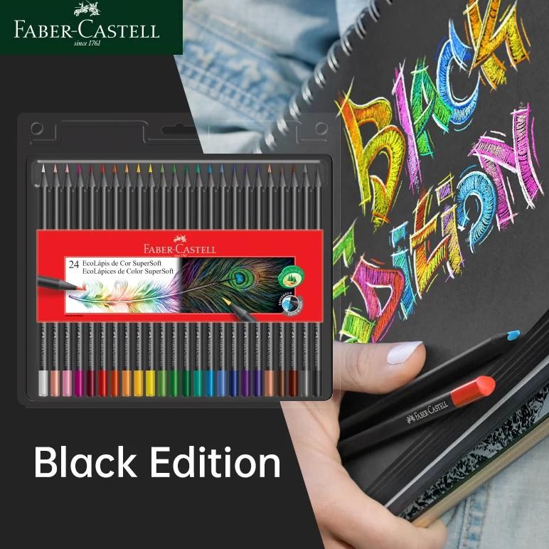 

Faber-Castell 24 Black Editition Colouring Pencils Super Soft Lead Brilliant Colour Pencils Break-Resistant Extra Smooth Laydown