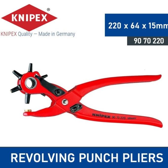 

KNIPEX TANG PEMBOLONG IKAT PINGGANG 90 70 220 REVOLVING PUNCH PLIERS ORIGINAL DAN TERPERCAYA