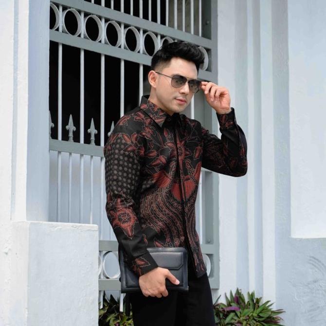 KEMEJA BATIK PRIA SLIMFIT LENGAN PANJANG DOBBY PREMIUM KIYYARA ARSHAKA TERMURAH