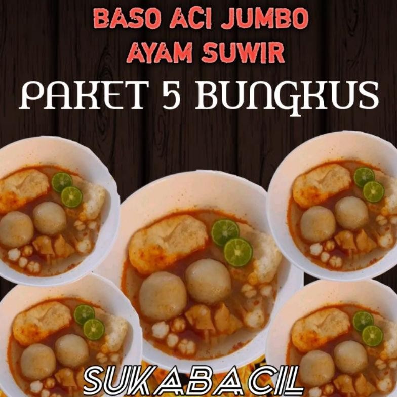 

READY STOK Baso Aci jumbo ayam suwir paket 5 bungkus Siap kirim