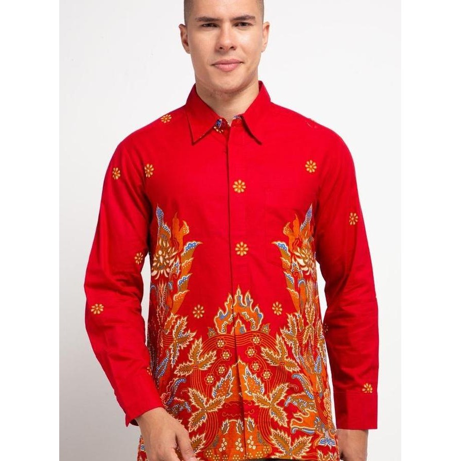 ARJUNA WEDA KEMEJA BATIK PRIA MOTIF SAWAT SAYAP - BODY FIT | BAHAN KATUN | LENGAN PANJANG | KANTONG 