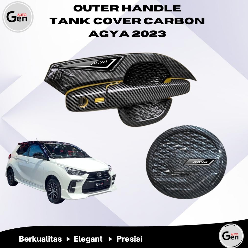 Fth-56 Uk-75 Paket Outer Handle Tank Cover Agya 2023 Carbon  Aksesoris Variasi Pegangan Anti Gores O