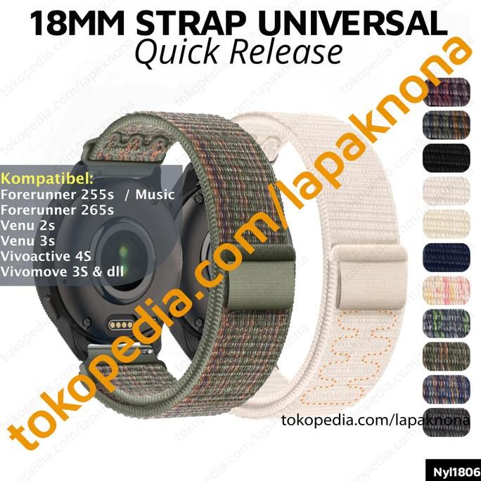 18MM SPORT LOOP STRAP GARMIN VENU 3S 2S / FORERUNNER 265S 255S MUSIC / VIVOACTIVE 4S / VIVOMOVE 3S /