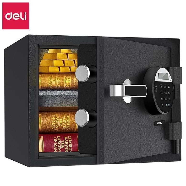 

Uk-68 Or42 Brankas Digital Deli Et-580 Tahan Api / Fire Proof Safe Deposit Box Et580 Murah
