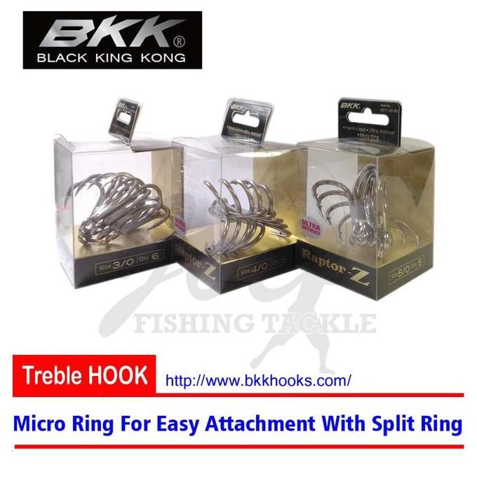 Promo BKK Raptor-Z Treble Hook Ukuran Besar 6071-4X-HG Mata Kail Pancing