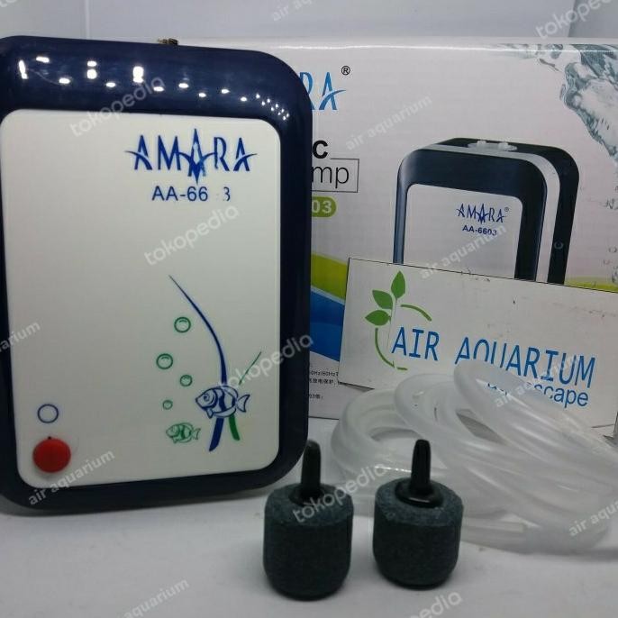 DISKON AMARA AA 6603 AC/DC ACDC AERATOR POMPA UDARA AQUARIUM TANPA LISTRIK