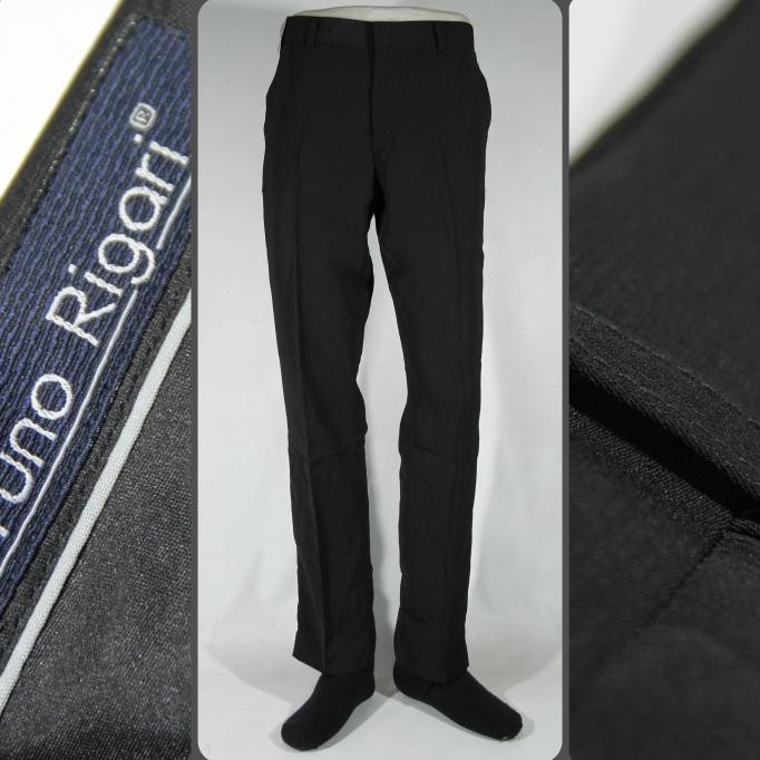 Siap Kirim Celana Formal Pria Bruno Rigari Slim Fit Hitam Salur | Celana Bahan