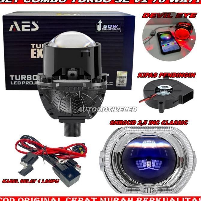 COMBO PAKET HEMAT BILED TURBO SE V2 70 WATT ORIGINAL BILED AES PAKETAN SET MOTOR | BILED PROJIE AES 
