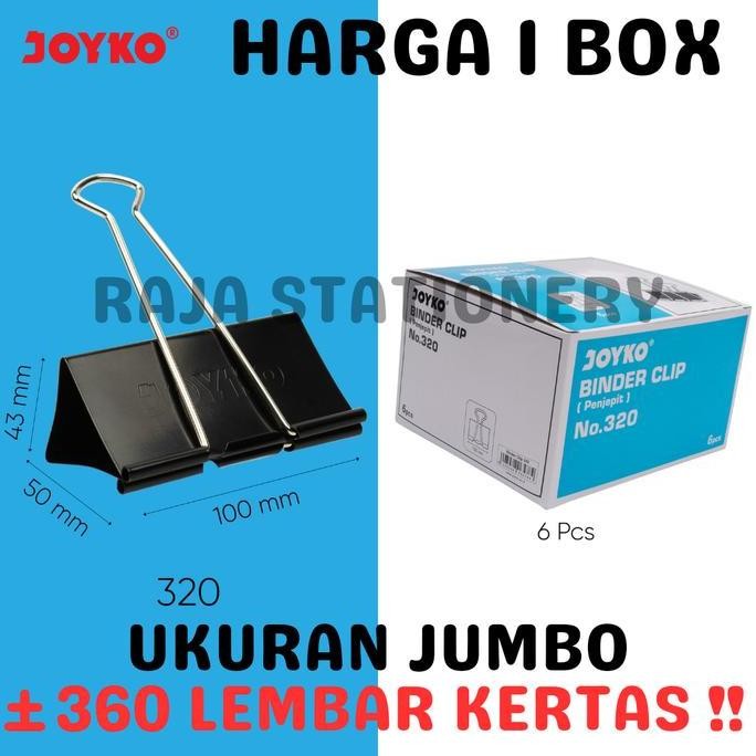 

ready Joyko Binder Clip 320 100mm JUMBO / Klip Penjepit Kertas BESAR JUMBO No.320 murah