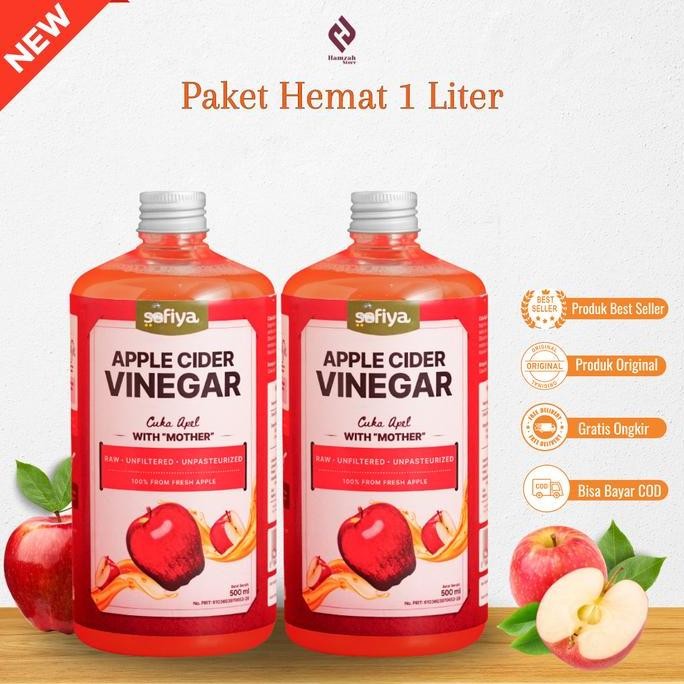 

STOK TERBATAS PAKET HEMAT 1 LITER - CUKA APEL MURNI 500 ML ISI 2 PCS VINEGAR WITH MOTHER