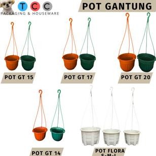 Pot Gantung Plastik GT Tanaman Atas Melayang Bunga Bibit Hias Flower